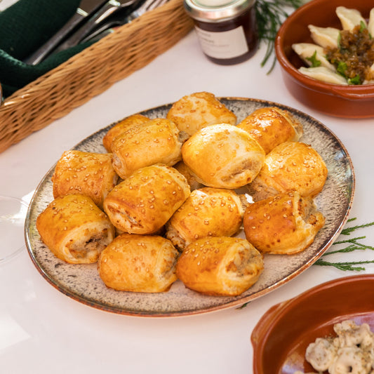 Paszteciki z ciasta francuskiego z kapustą i grzybami (vege)