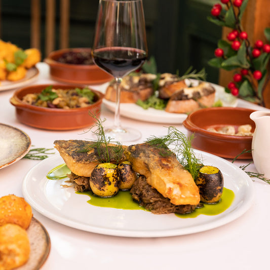 Karp smażony na kapuscie z grzybami